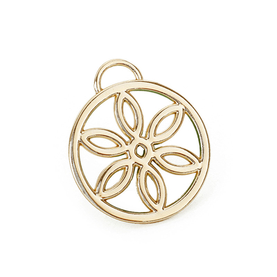 Hardware pendiente circular de la decoración del bolso de la geometría de la flor DIY del oro ligero