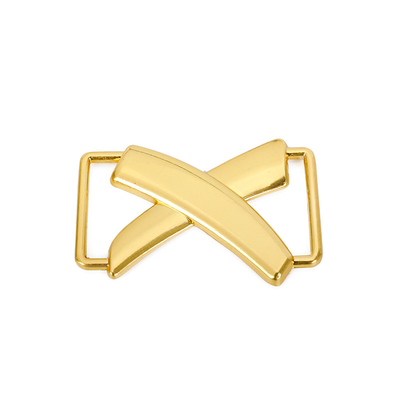 Cerradura brillante del bolso de la forma de la cruz del metal del oro para la decoración del monedero