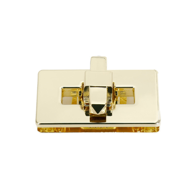 Cerradura de metal con cierre giratorio para bolso de mano de oro brillante para cartera