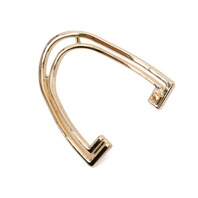 Asas de bolso de metal dorado claro Hardware de bolso de bricolaje 6.4cm